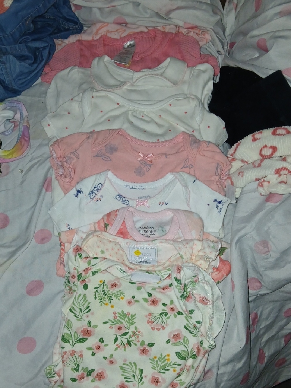 Carter's Pink and White Baby Onesie Set